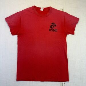 VTG Military Marines EGA USMC T-Shirt Size M Men Red Distressed 2003 Grunt.com